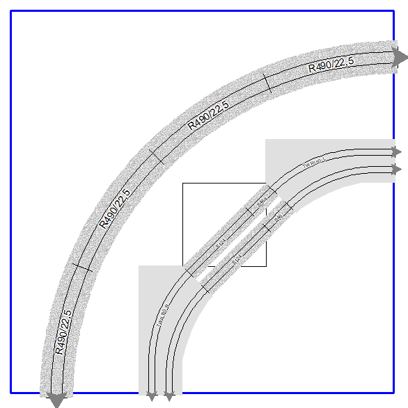 A version 2 corner tram, with non-fouling tracks through the use of standard N gauge Unitrack.