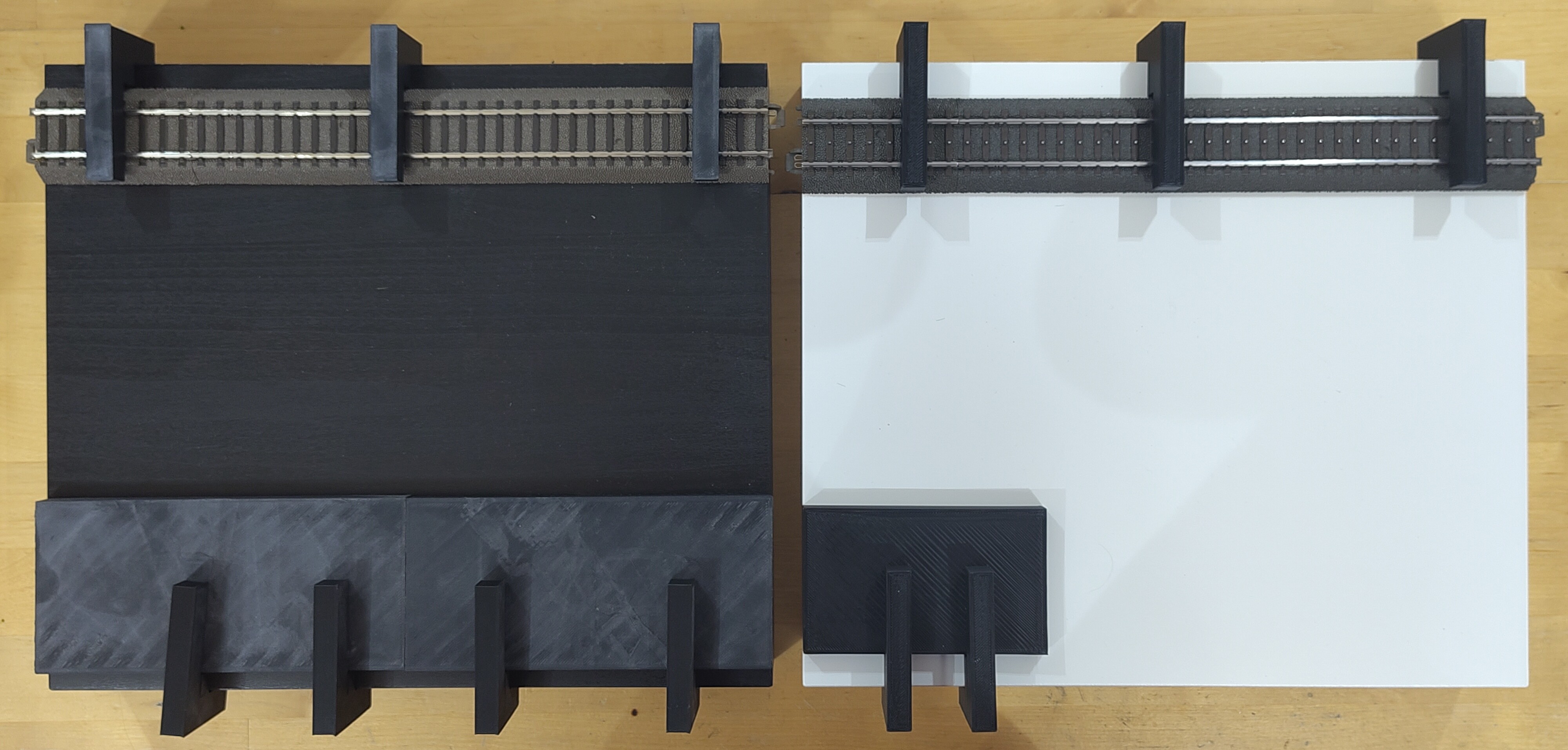 Side by side of the original concept CLACK300 and the final design.
