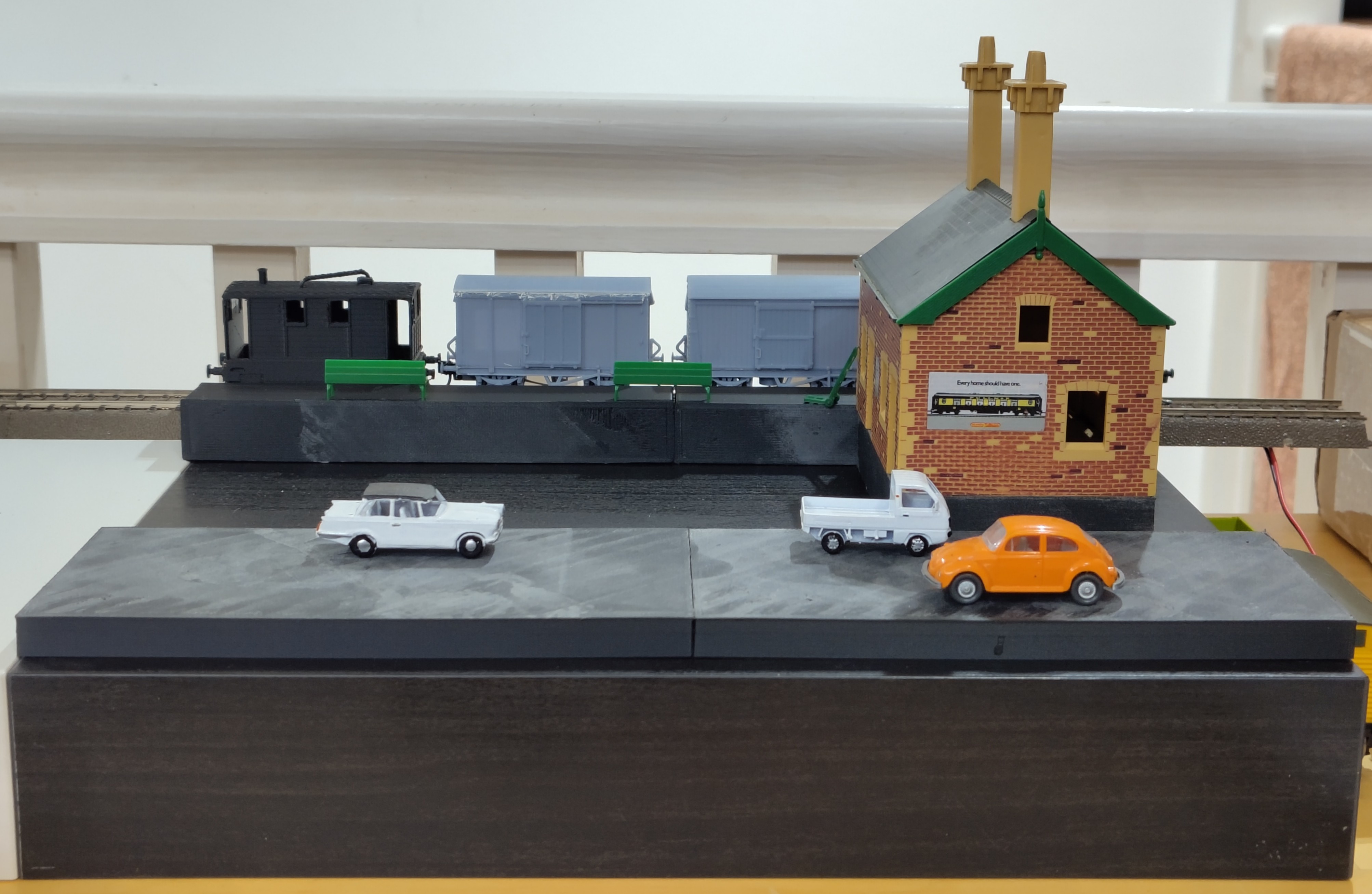 Front view of my first tile; now with platforms.