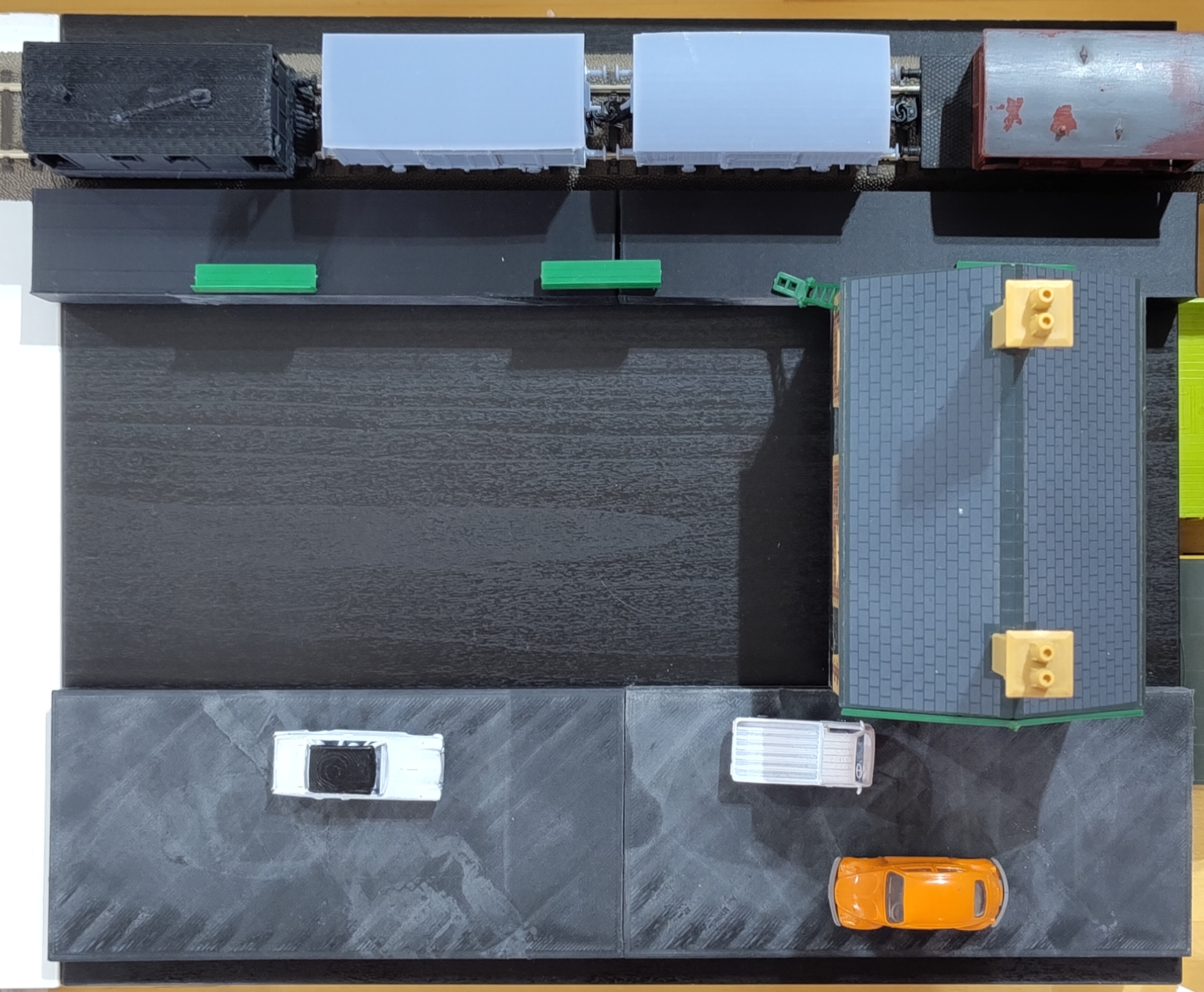 Top view of my first tile; now with platforms.
