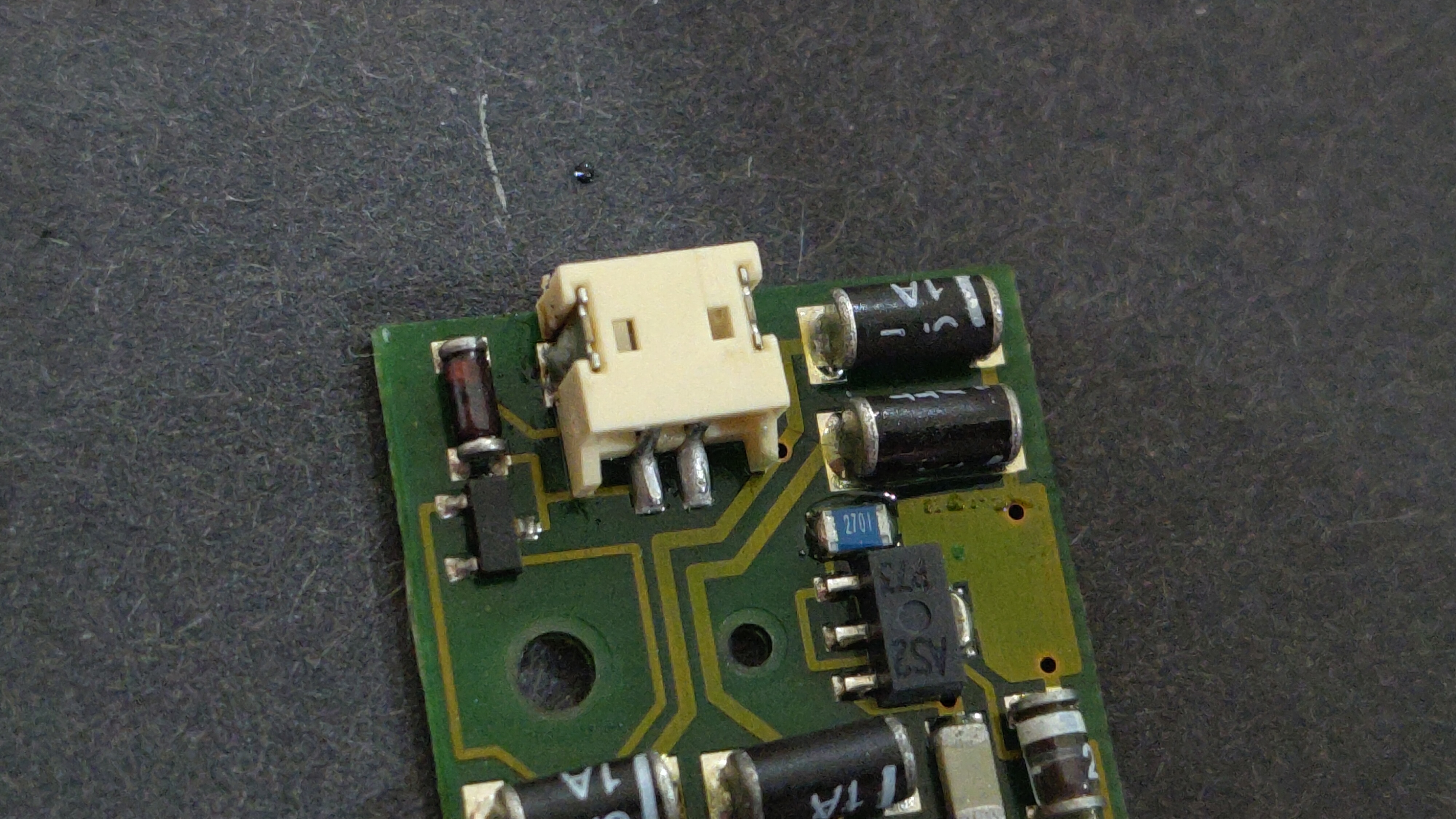 A Lenz RKRAN-V2 decoder, showing a slightly dodgy socket repair